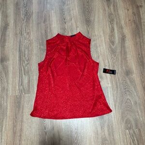 Women’s JM Studio by John Meyer Red Short Sleeve Blouse NWT